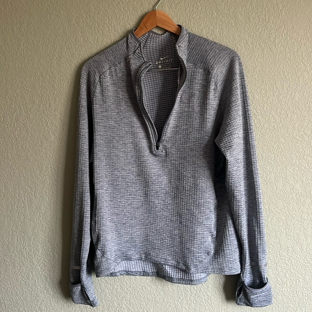 Nike Running Waffle Quarter-Zip Pullover Grey Medium